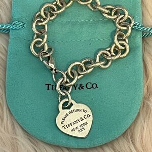 Authentic Tiffany & Co Return to Tiffany Heart Tag Bracelet 19” Sterling Silver